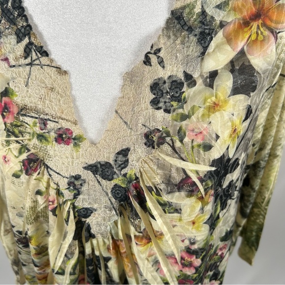 Christopher & Banks Tan Multicolor 3/4 Sleeve Blouse Size XL - Picture 4 of 6